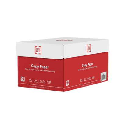 TRU RED 8.5 x 11 Copy Paper, 20 lbs., 92 Brightness, 500 Sheets/Ream, 10 Reams/Carton