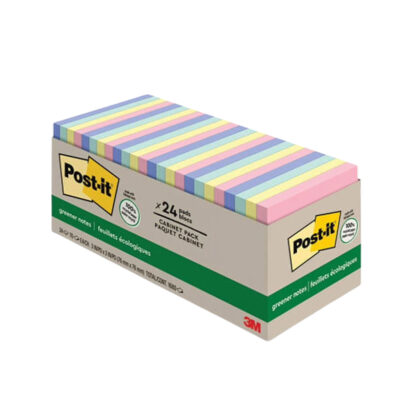 Post-it Recycled Notes, 3 x 3, Sweet Sprinkles Collection, 75 Sheet/Pad, 24 Pads/Pack