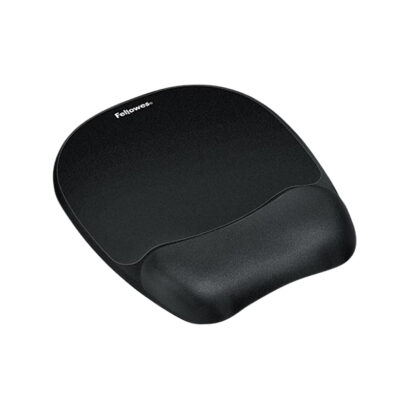 Fellowes Memory Foam Mouse Pad/Wrist Rest Combo, Non-Skid Base, Black