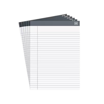 TRU RED Notepad, 5 x 8, Narrow Ruled, White, 50 Sheets/Pad, Dozen Pads/Pack