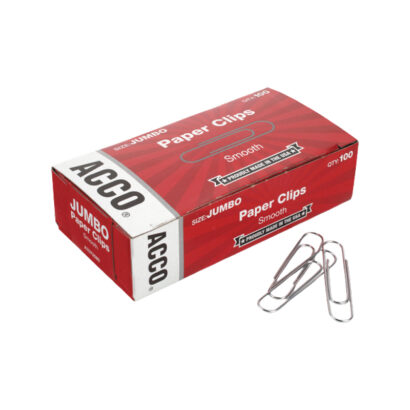 Smooth Jumbo Paper Clips, Silver, 1000 Clips/Pack, 10/Pack