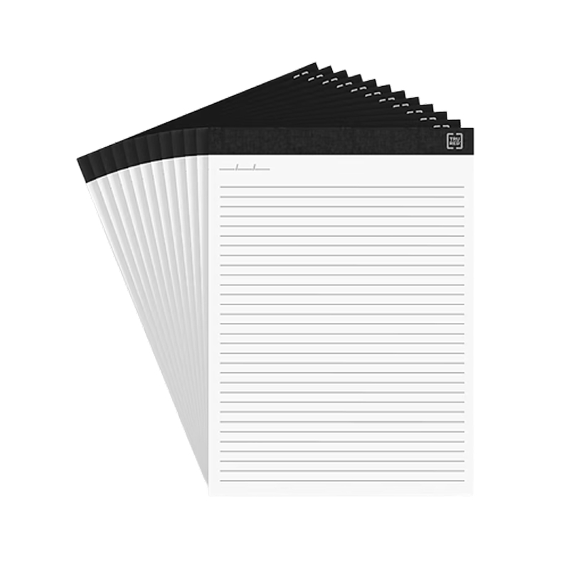 TRU RED Notepad, 8.5 x 11.75, Narrow Ruled, White, 50 Sheets/Pad, Dozen