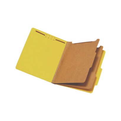Top Tab Classification Folders, 6 Parts/2 Partitions, Yellow, Letter, 8.5H x 11W, 10/Bx