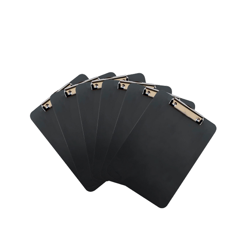 Plastic Clipboard, Letter Size, Black, 6/Pack