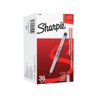 Sharpie Permanent Markers, Ultra Fine Tip, Black, 36/Pack