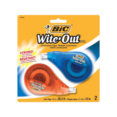 BIC Wite-Out EZ Correct Correction Tape, White, 2/Pack