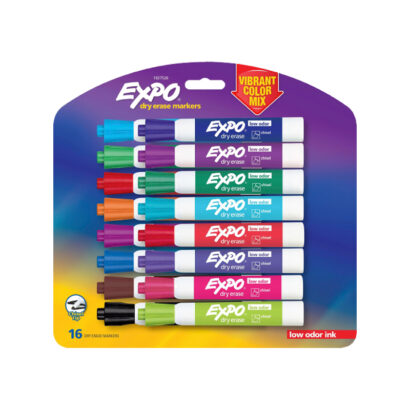 Expo Dry Erase Markers, Chisel Tip, Assorted Colors, 16/Pack