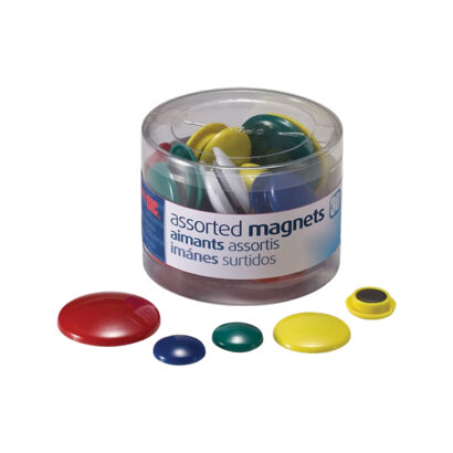 Officemate Assorted Magnets, Assorted Colors, 30 Magnets/Pack