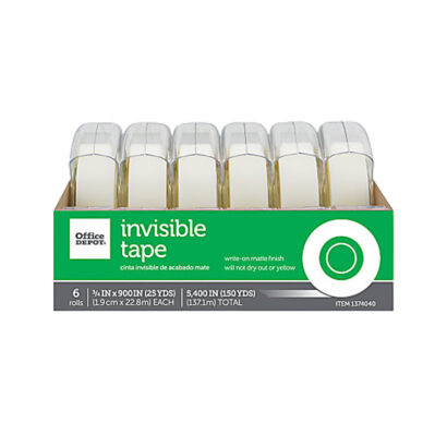 Invisible Tape, 0.75 x 36 yds., 1 Core, 6 Rolls/Pack