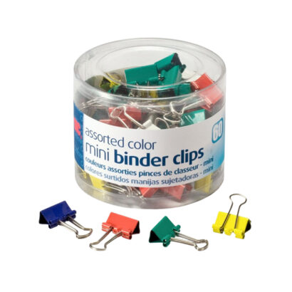 Mini Binder Clips, 0.25 Capacity, Assorted Colors, 60 Clips/Pack