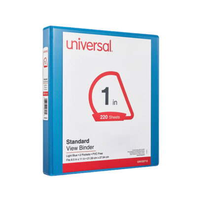 1 3-Ring View Binders, D-Ring, Light Blue